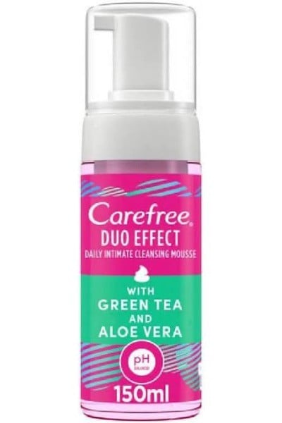 Carefree Daily Intimate Mousse Green Tea Aloe Vera 150ml