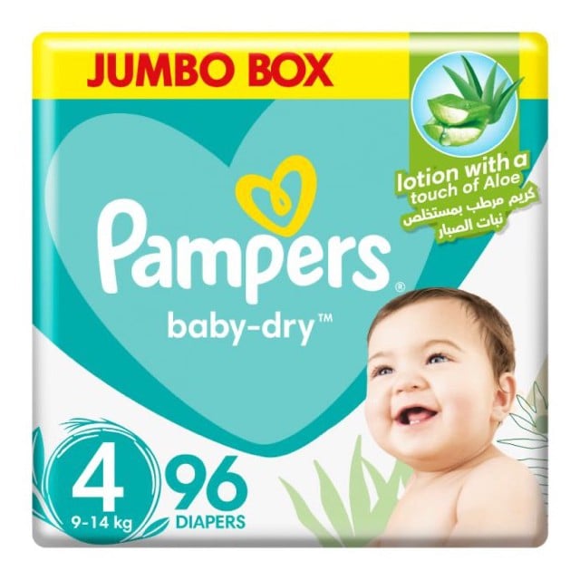 Pampers Baby-Dry Diapers Size 4 9-14kg Mega Box 2*48