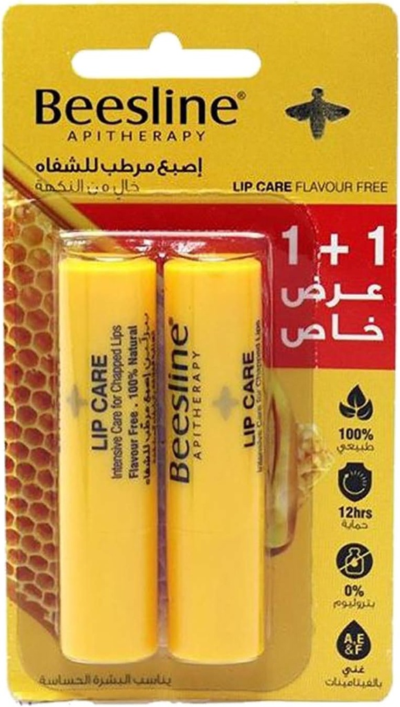 Beesline Lip Care Flavour Free 1+1 4g