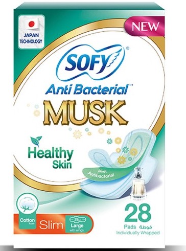 Sofy Anti Bacterial Musk 28 Pads