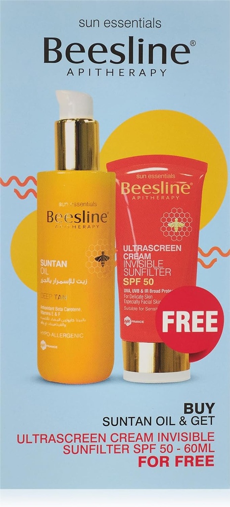 Beesline Suntan Oil 200ml + Ultrascreen Cream SPF50 Free