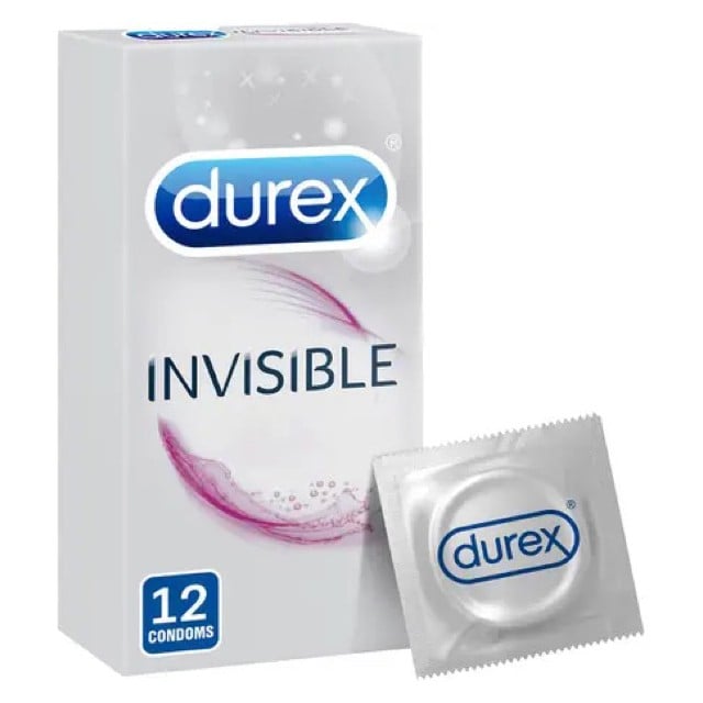 Durex Invisible Lubricated Condoms 12 pcs