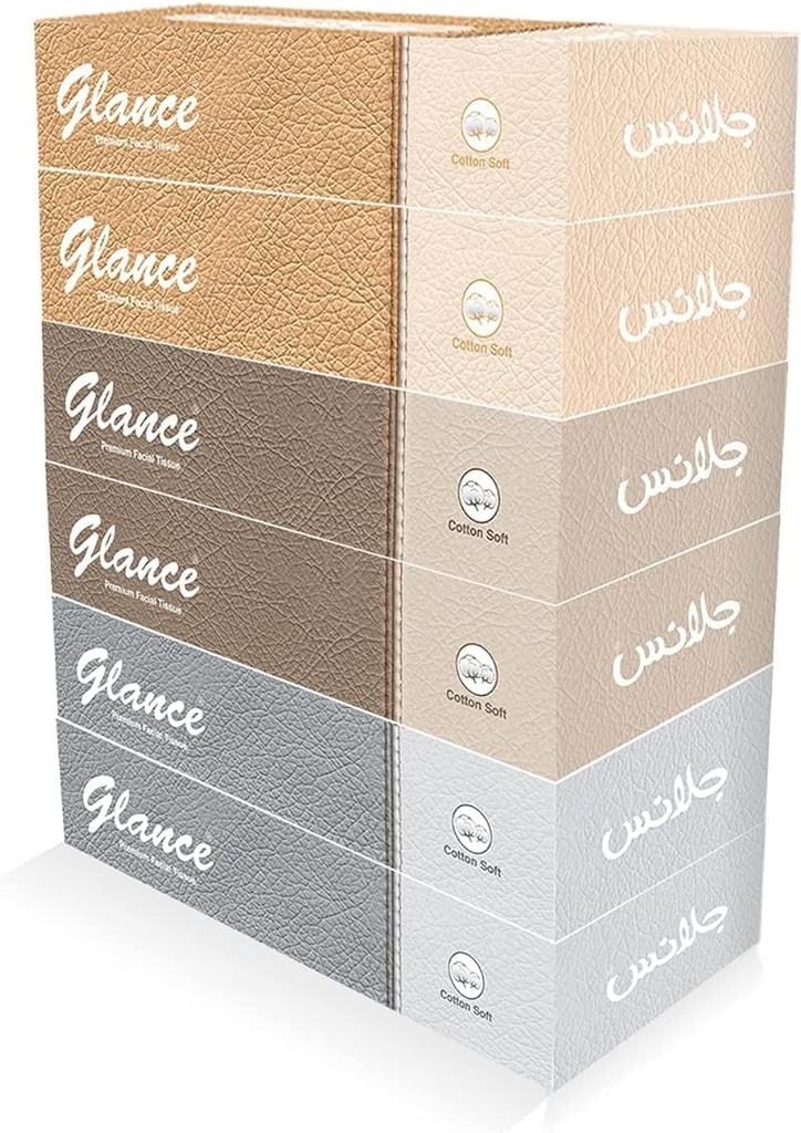 Glance Facial Tissue 2-Ply 200 Sheets Pack of 5