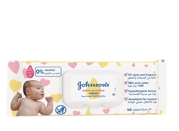 Johnson Extra Sensitive Baby Wipes 56 wipes