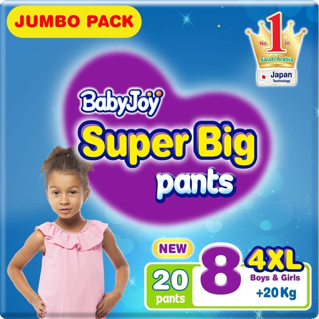 BabyJoy Culotte Size 8 4XL Jumbo Pack 3*20,46186