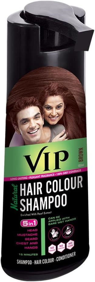 Vip Hair Colour Shampoo Brown 180ml