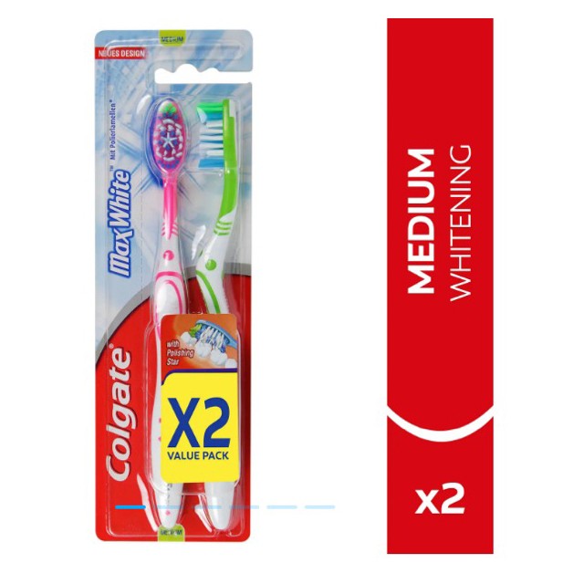 Colgate Max White Toothbrush Medium 1+1 Free