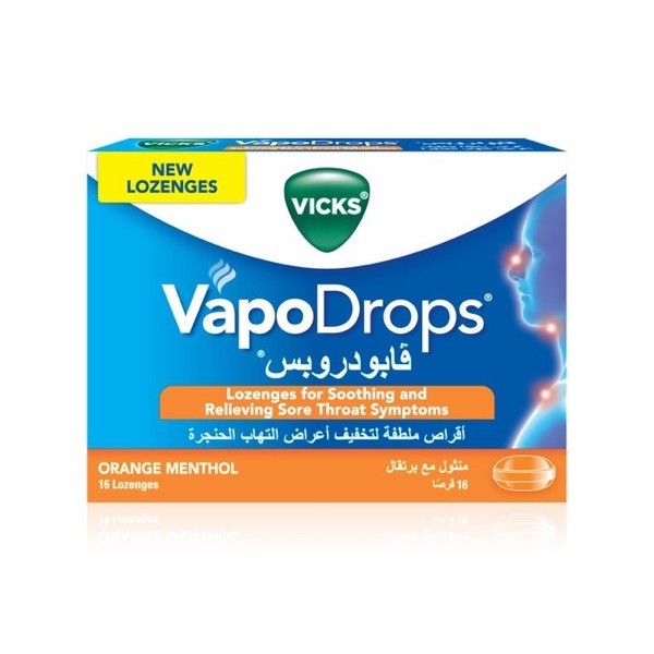 Vicks Orange Menthol 16 Lozenges