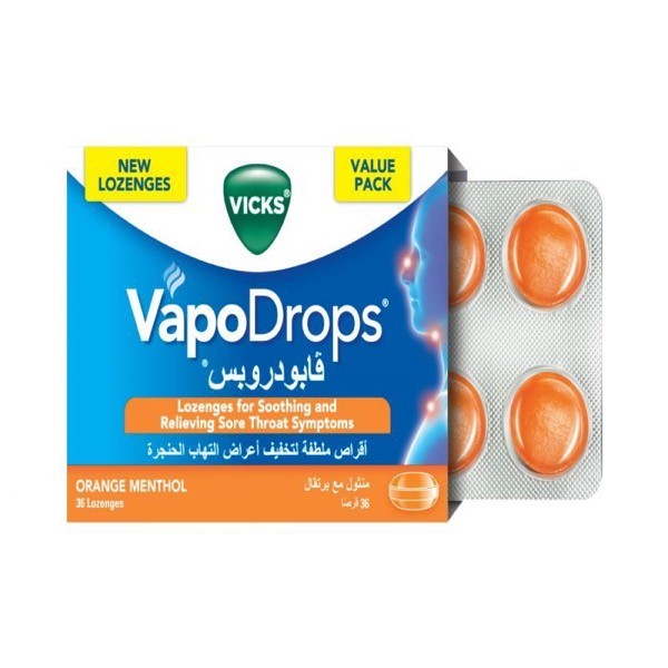 Vicks Orange Menthol 36 Lozenges