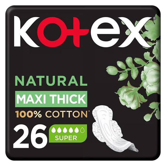 Kotex Maxi Cotton Super 26 Pads