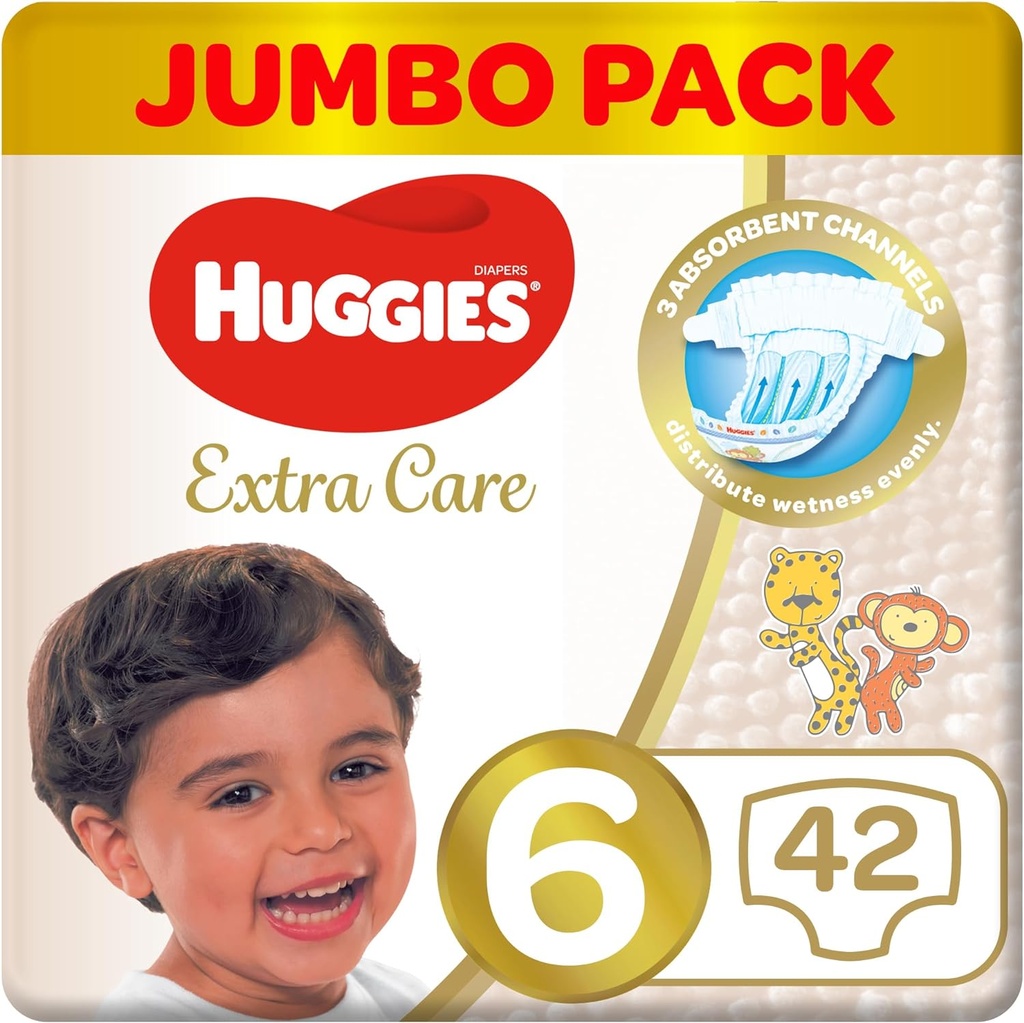 Huggies Extra Care Diapers Size 6 Jumbo Pack 2*42