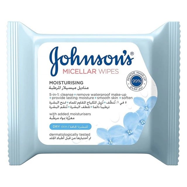 JOHNSON MICELLAR WIPES DRY 25 WIPES