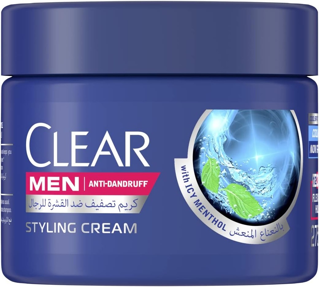 Clear Men Anti-Dandruff With Icy Menthol Styling Cream 275ml