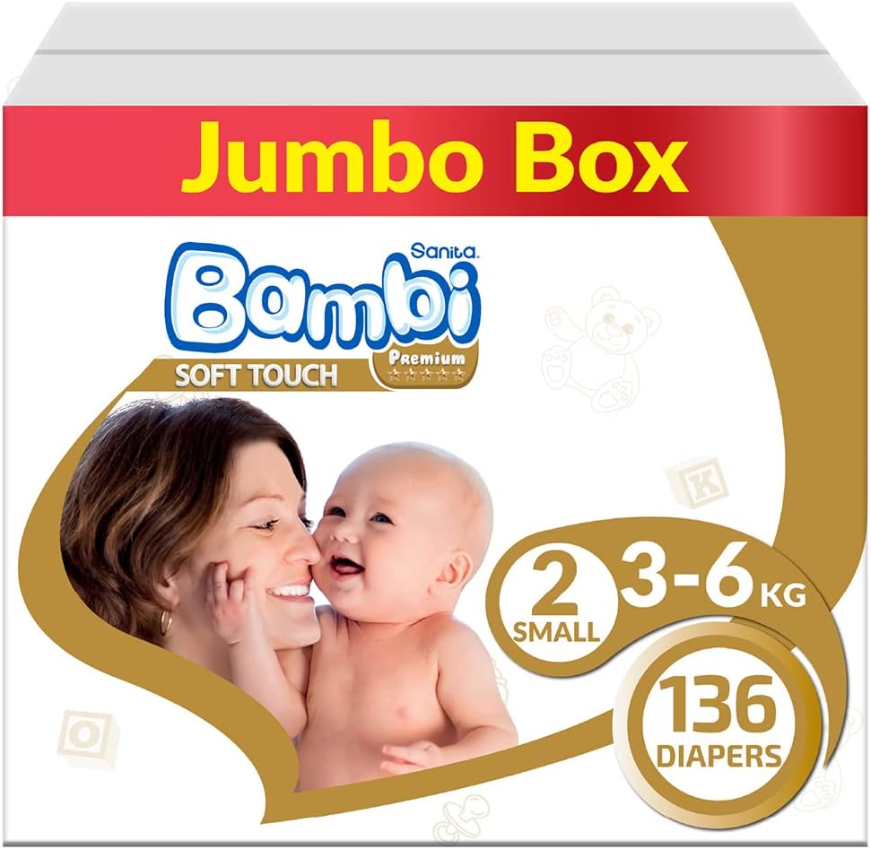 Sanita Bambi Diapers Size 2 3-6kg Box 136