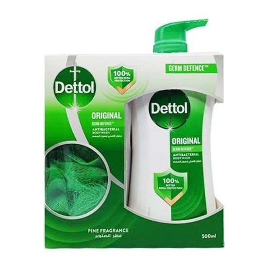 Dettol Shower Gel Fresh 500ml with Puff