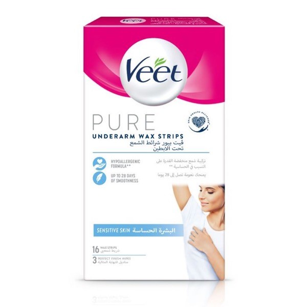 Veet Pure Underarm Wax Strips 16 Strips