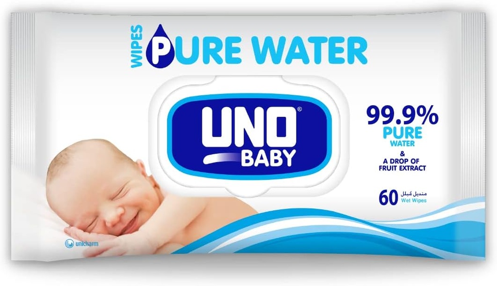 Uno Baby Pure Water 60 Wipes