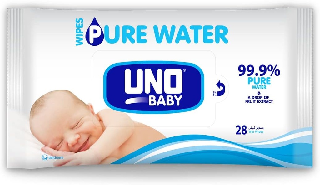 Uno Pure Water Baby Wipes 28 pcs