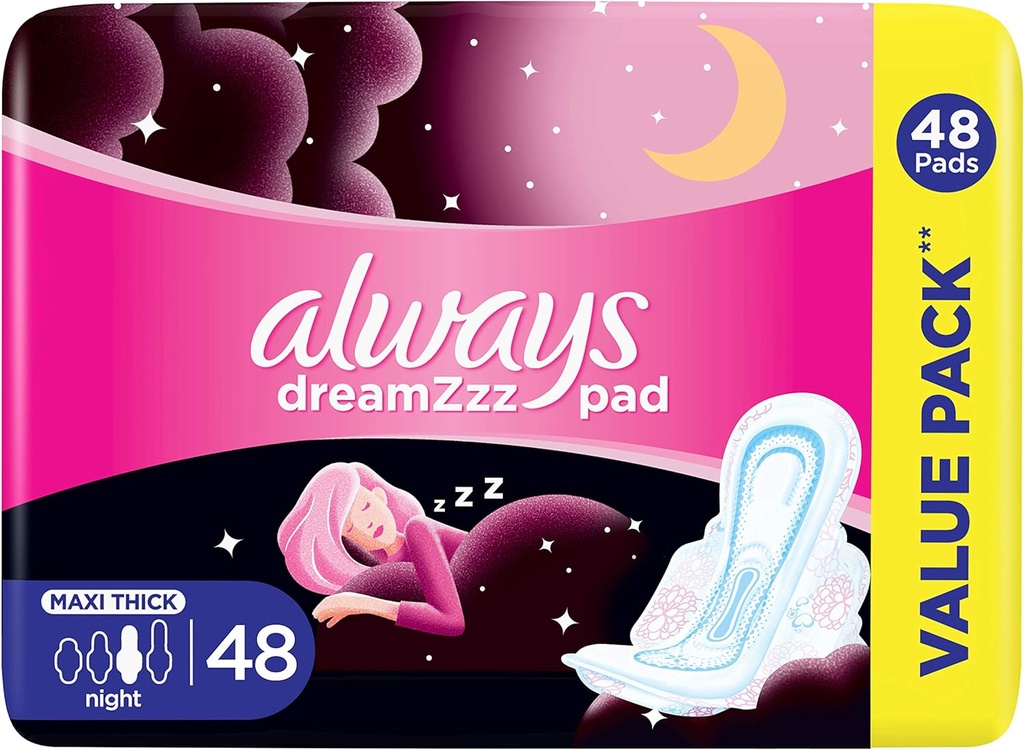 Always Night Sensitive Pink Pads Wings 3*48