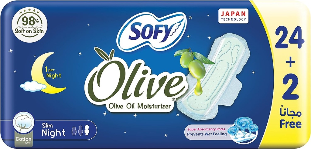 Sofy Feminine Napkin Olive 6*24+2