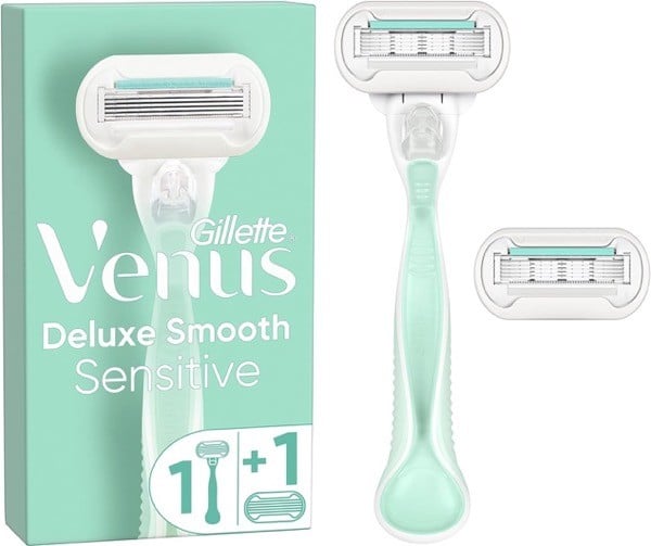 Gillette Venus Deluxe Smooth Sensitive Razor 1 Handle + 2 Refills