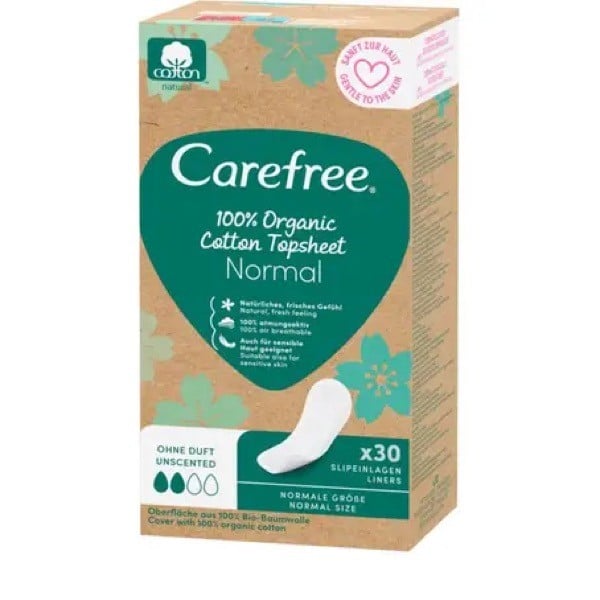 Carefree Cotton Topsheet Normal 30 Liners