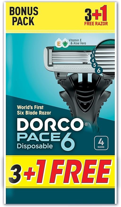 Dorco Pace 6 Razor Blades 3+1 Special Offer