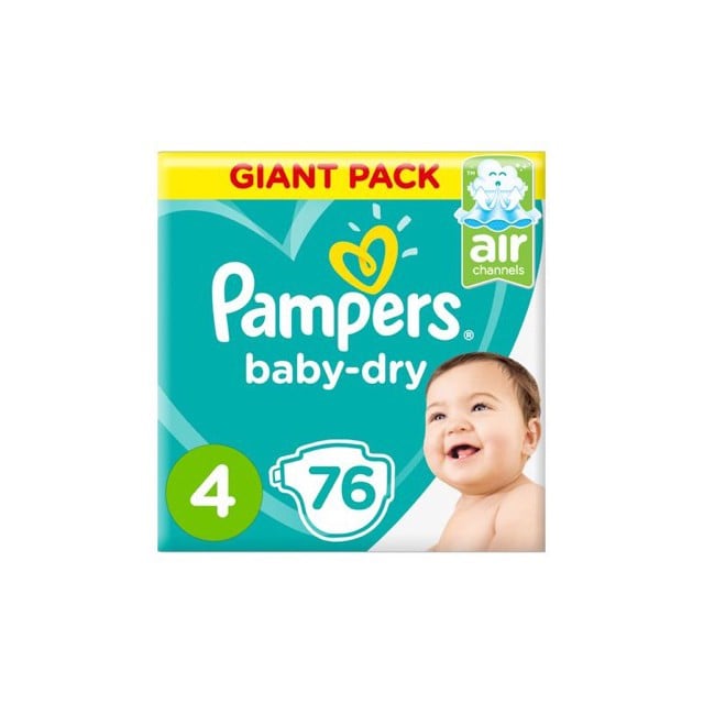 Pampers Baby-Dry Diapers Size 4 Large Mega Pack 2*74