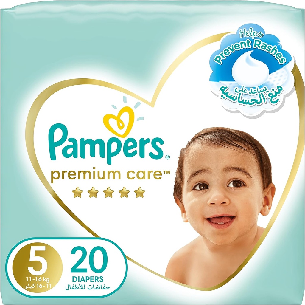 Pampers Premium Care Diapers Size 5 Junior 20 Diapers