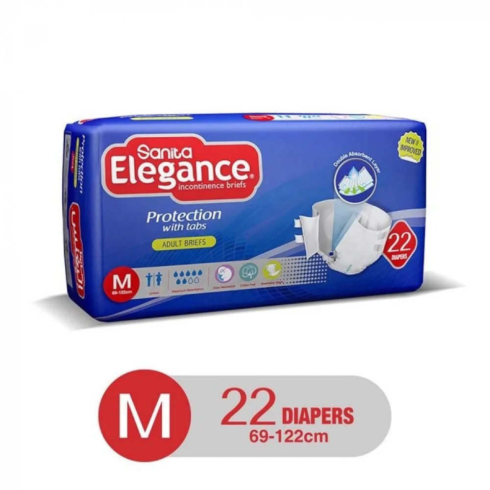 Sanita Elegance Adult Diaper Medium Jumbo Pack 44 pcs