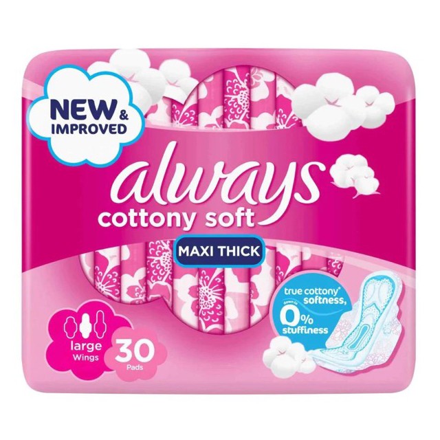 Always Pink Cotton Maxi Thick Large 10 pcs