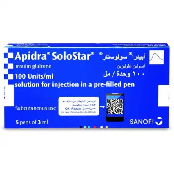 Apidra Solostar 100u/ml 5x3ml Pen