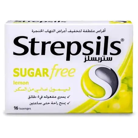 Strepsils Lozenges Lemon Sugar Free 16s