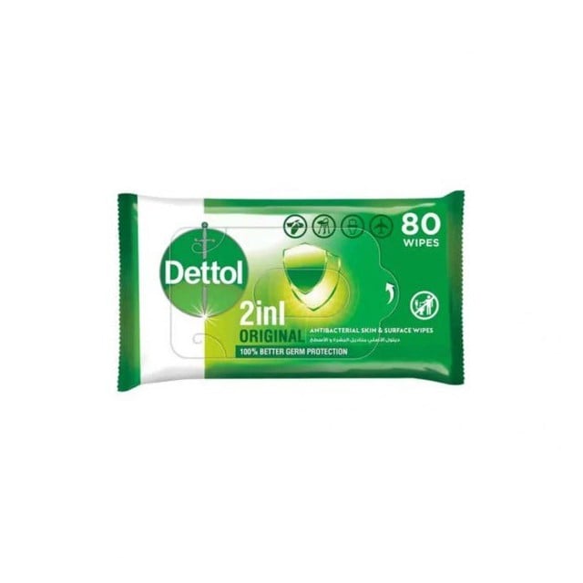 Dettol Original Antibacterial Wipes 80 pcs