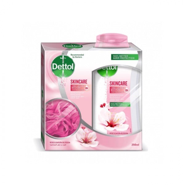Dettol  Shower Gel Skin Care 250+PUFF