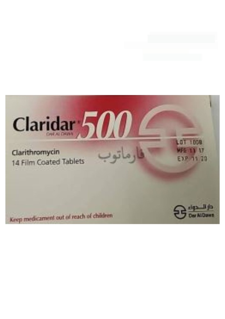 Claridar Antibiotic 500mg Tablets 14