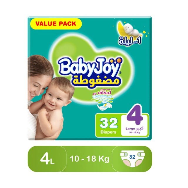 BabyJoy Diapers Size 4 Large Value Pack 4*32