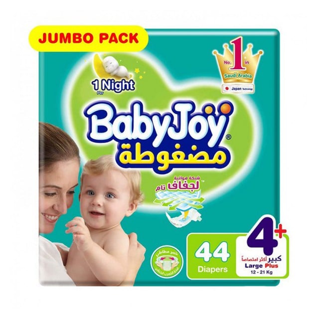 BabyJoy Extra Absorbent Diapers Size 4+ Large Jumbo Pack 3*44