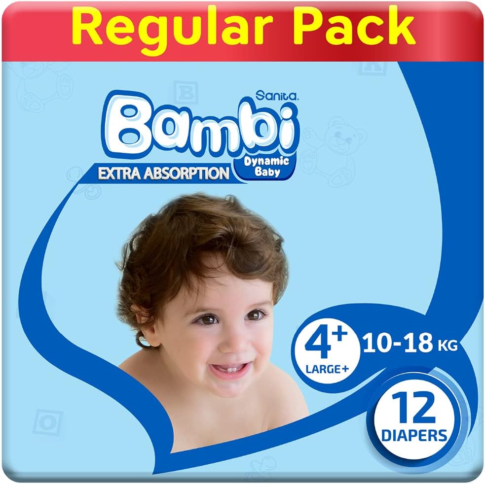 Bambi Diapers Size 4+ Large Packs 6*12