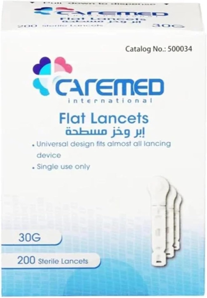 Caremed Flat Lancets 200s