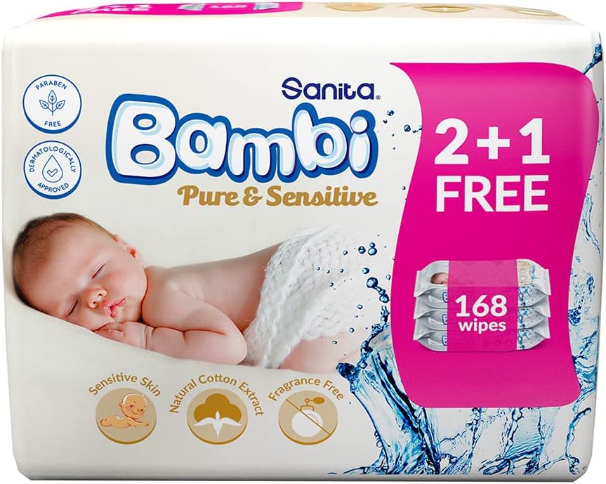 Sanita Bambi Wipes Pure & Sensitive 4x192s