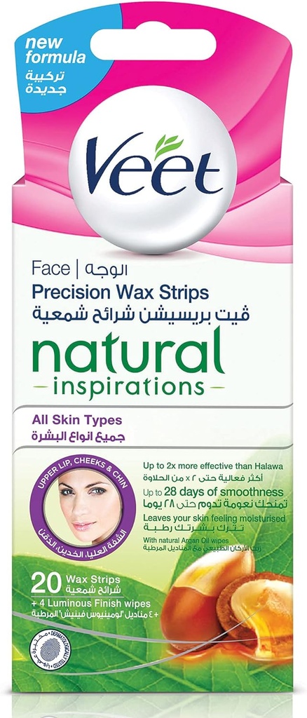 Veet Wax Strips Face Argan Oil 20pcs