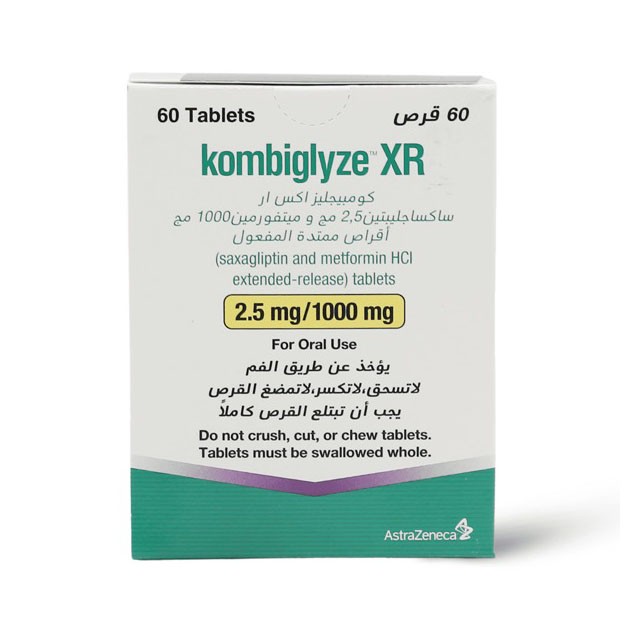 Kombiglyze Xr 2.5mg/1000mg Tablets 60