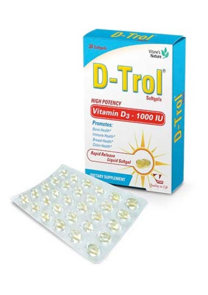 D-Trol D3 1000iu Capsules 30