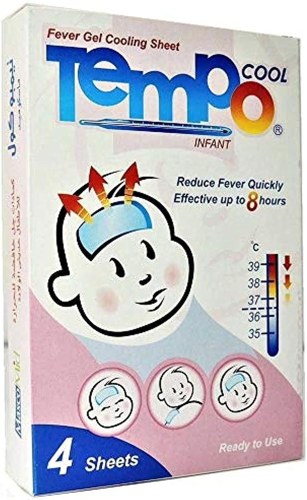 Tempo Cool Child-Adult Fever Cooling Gel Sheet 4s