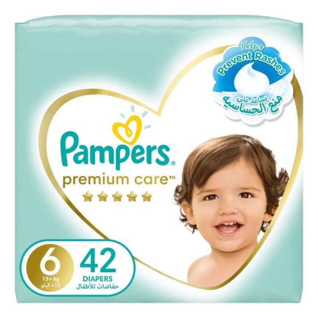 Pampers Premium Care Diapers Size 6 13-18kg Double Pack 2*42