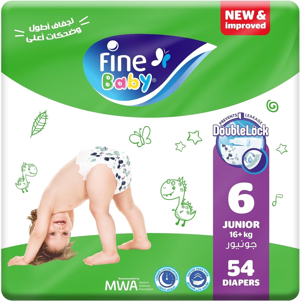 Fine Baby Diapers Size 6 16+kg Mega Pack 4*54