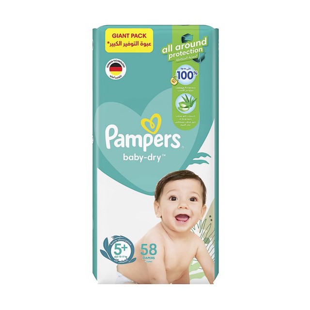 Pampers Baby-Dry Diapers Size 5+ 11-16kg Mega Pack 2*58