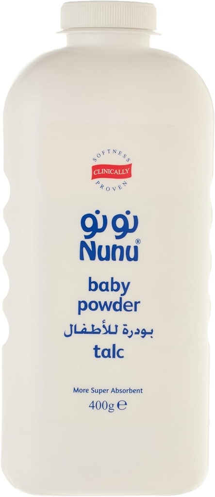 Nunu Baby Powder Talc White 400g