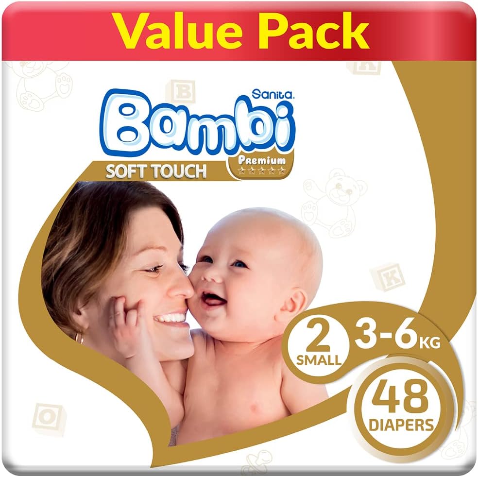 Sanita Bambi Diapers Size 2 3-6kg Double Pack 3*48